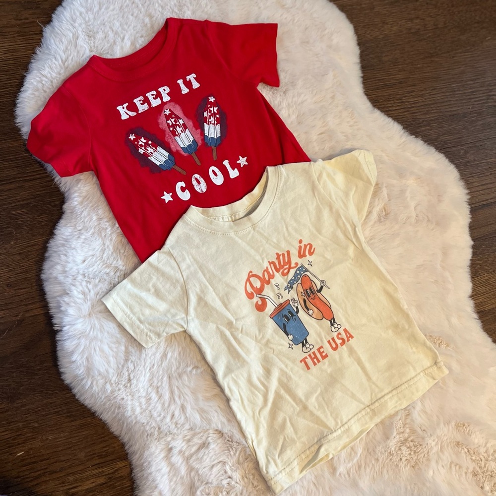 SOLD ❌POST - Set of 2 Baby/Toddler Patriotic 4th of July Shirts